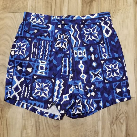 Vintage 60s 70s Paradise Hawaii All Over Print Swim Shorts Surf Trunks Lined M - Picture 3 of 16